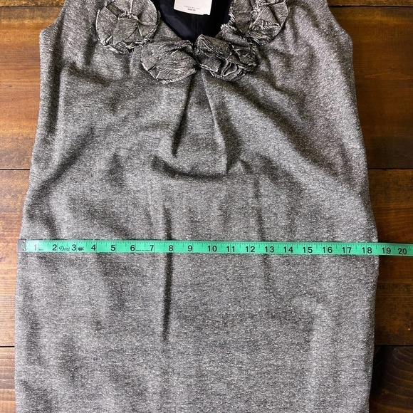 Robert Rodriguez Grey Sleeveless Wool Silk Tweed Sheath Dress Rosette Women's 0 - Picture 8 of 9